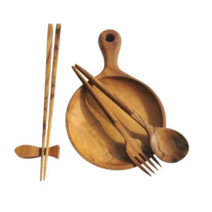 Handcrafted Thai Teak Wood Dining Gift Set 5 Piece